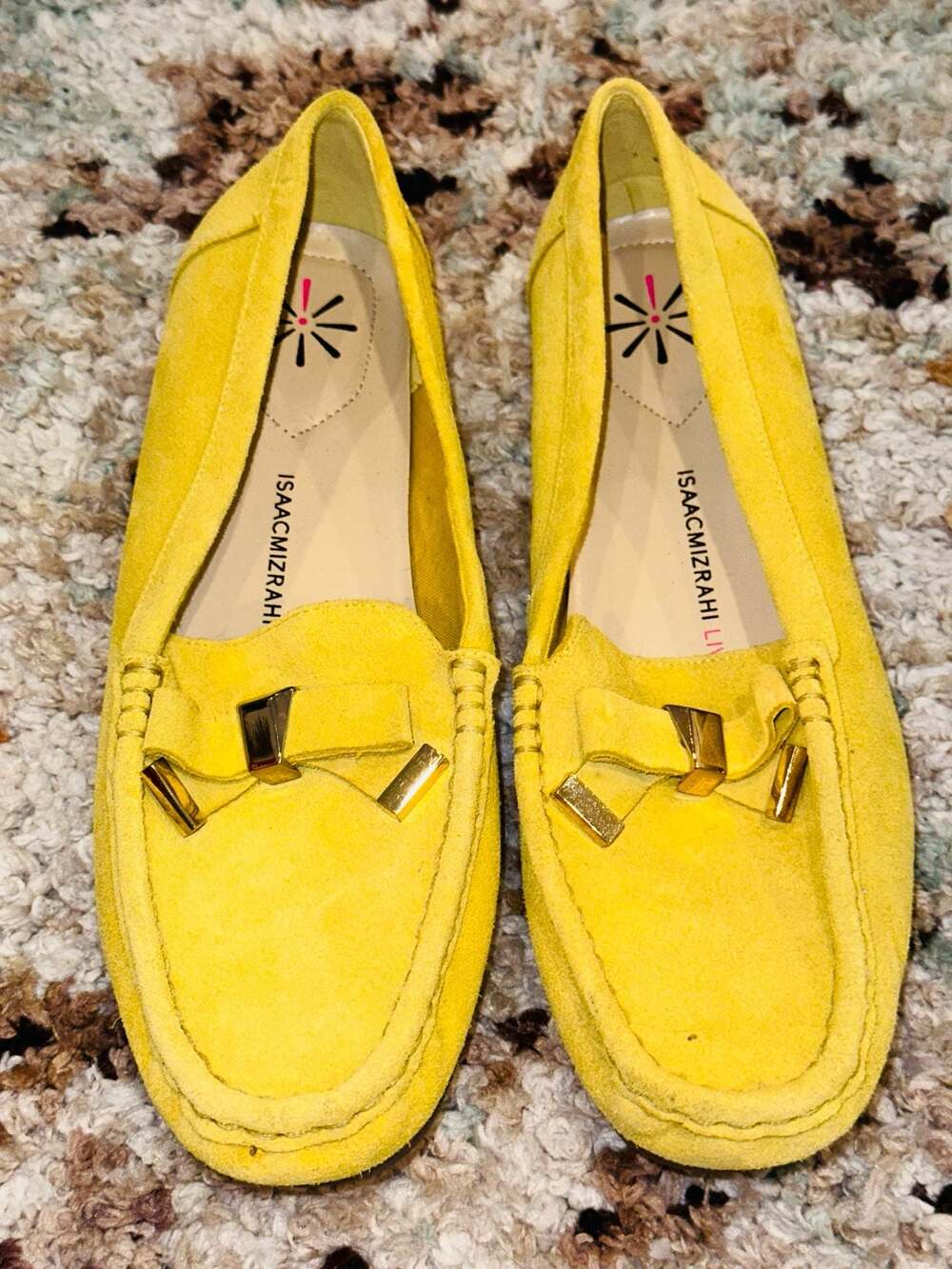 Isaac Mizrahi Live! Imalia Yellow Suede Loafers Size 8M